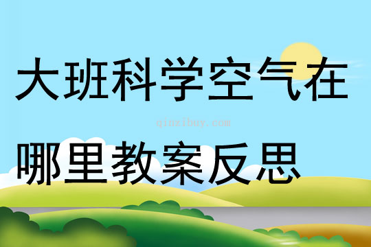 大班科學公開課空氣在哪里教案反思