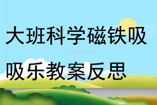 大班科學磁鐵吸吸樂教案反思