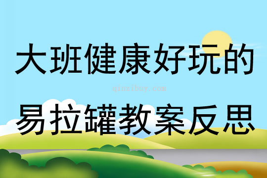 大班健康好玩的易拉罐教案反思