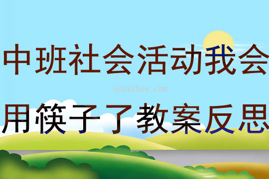 中班社會(huì)活動(dòng)我會(huì)用筷子了教案反思