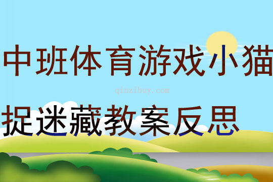 中班戶外體育游戲小貓捉迷藏教案反思