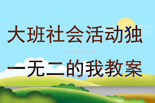 大班社會活動獨一無二的我教案