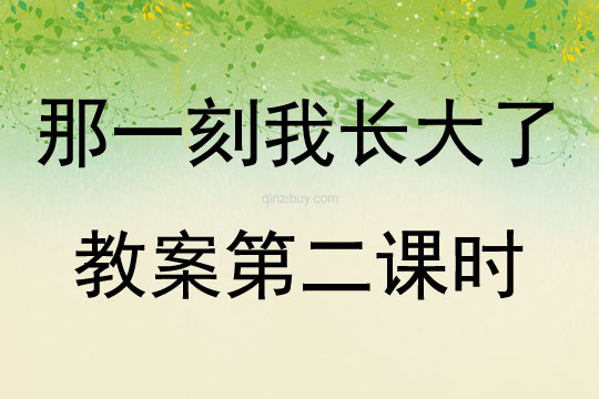 那一刻我長大了教案第二課時
