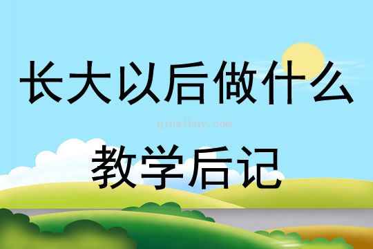 長大以后做什么教學后記