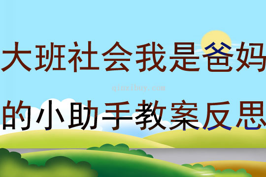 大班社會我是爸媽的小助手教案反思
