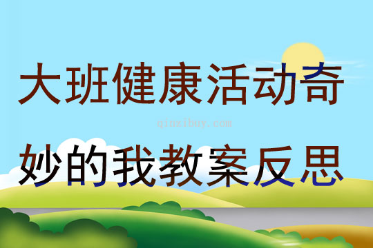 大班健康活動(dòng)奇妙的我教案反思