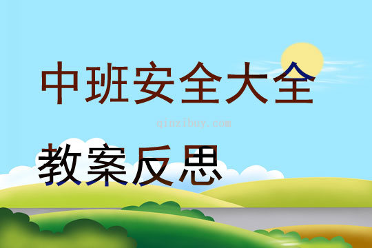 中班安全大全教案反思