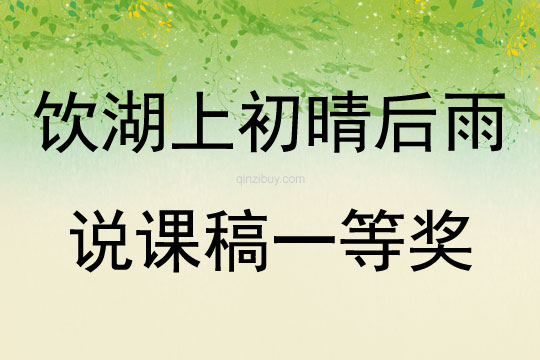 飲湖上初晴后雨說課稿一等獎