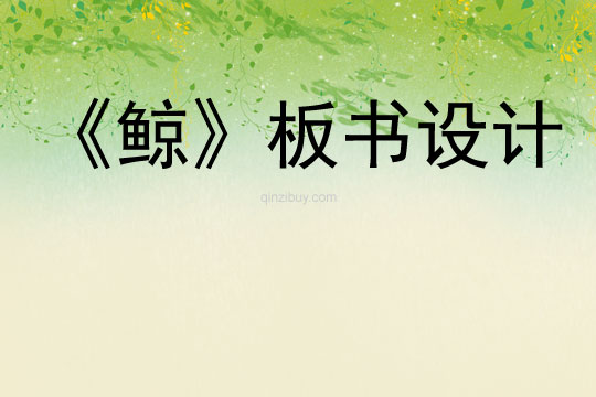 《鯨》板書設計