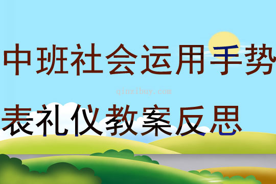 中班社會運用手勢表禮儀教案反思
