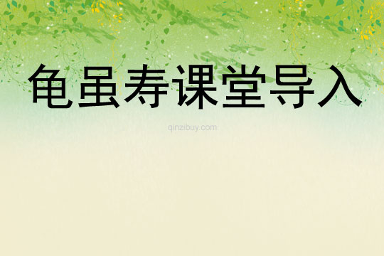 龜雖壽課堂導入