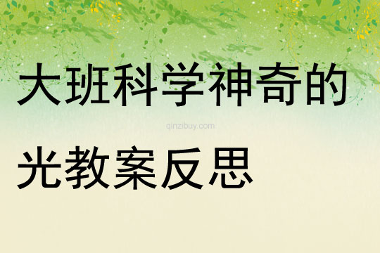 大班科學(xué)神奇的光教案反思
