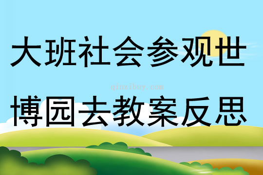 大班社會參觀世博園去教案反思