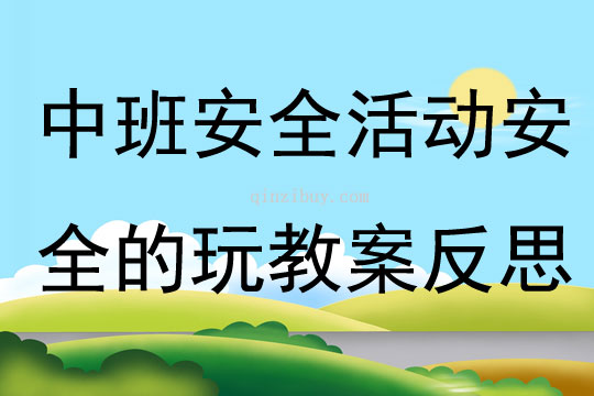 中班安全公開課安全的玩教案反思