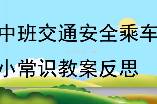中班交通安全乘車小常識(shí)教案反思
