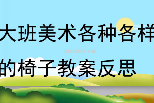 大班美術各種各樣的椅子教案反思