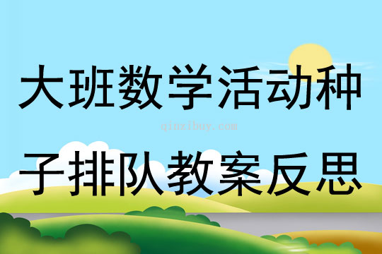 大班數學優質課種子排隊教案反思