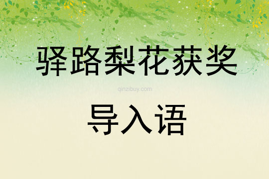 驛路梨花獲獎導入語