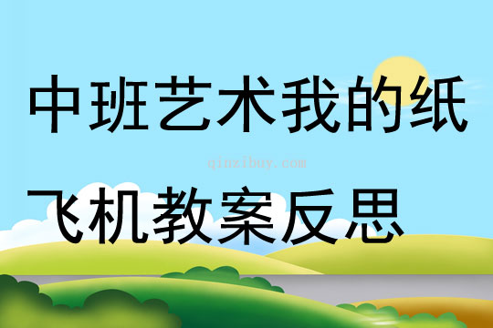 中班公開課藝術我的紙飛機教案反思