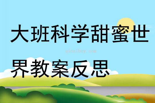 大班科學(xué)甜蜜世界教案反思