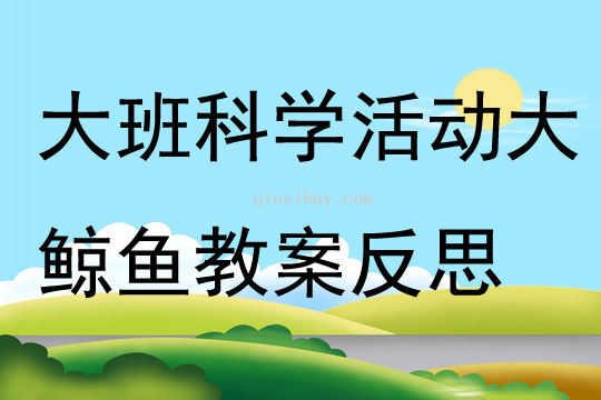大班科學活動大鯨魚教案反思