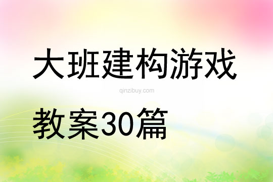 大班建構(gòu)游戲教案30篇