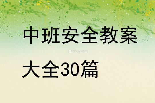 中班安全教案大全30篇