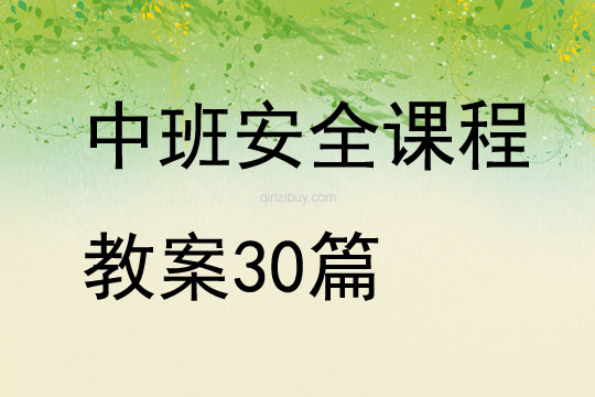 中班安全課程教案30篇