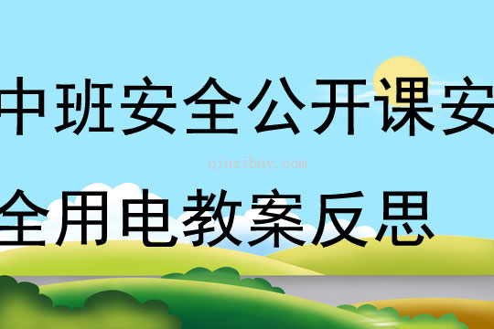 中班安全公開課安全用電教案反思