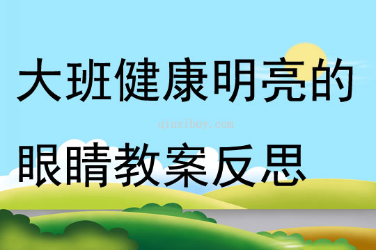 大班健康公開課明亮的眼睛教案反思