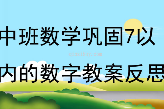 中班數(shù)學(xué)活動(dòng)鞏固7以內(nèi)的數(shù)字教案反思