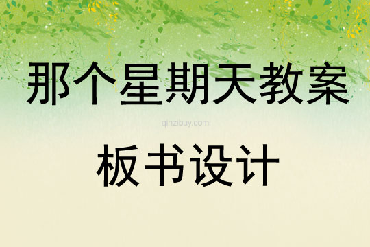 那個星期天教案板書設計