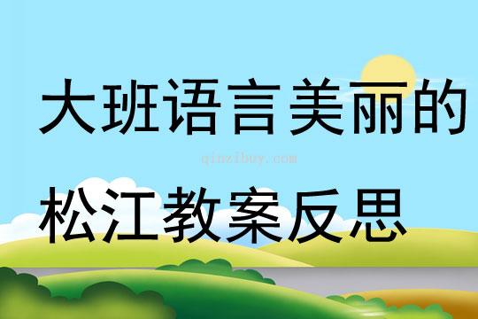 大班語(yǔ)言美麗的松江教案反思