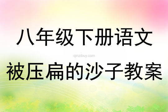 八年級下冊語文被壓扁的沙子教案