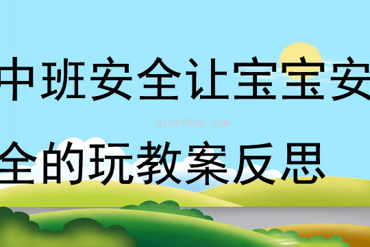 中班安全讓寶寶安全的玩教案反思
