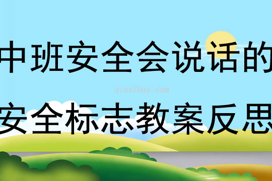 中班安全優(yōu)質(zhì)課會(huì)說(shuō)話的安全標(biāo)志教案反思