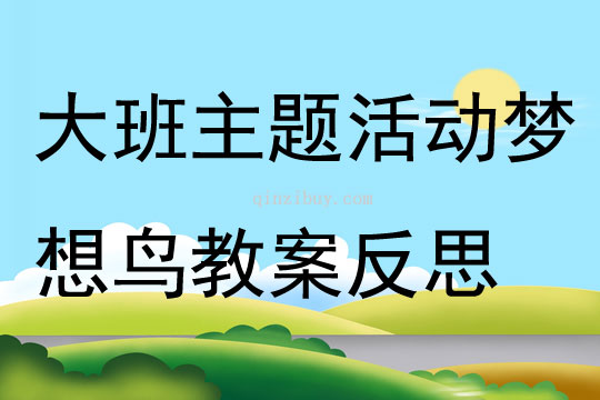 大班主題活動夢想鳥教案反思