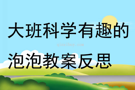 大班科學(xué)活動(dòng)有趣的泡泡教案反思