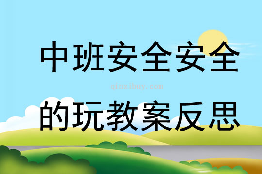 中班優質課安全的玩教案反思