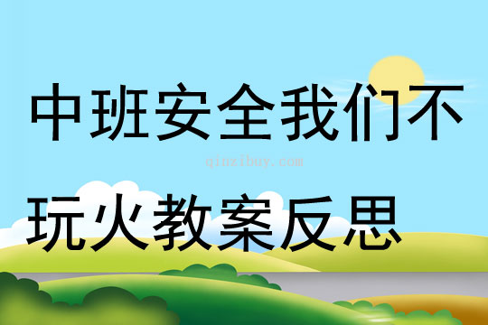 中班安全公開課我們不玩火教案反思