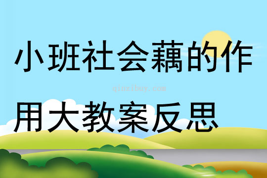 小班社會(huì)藕的作用大教案反思