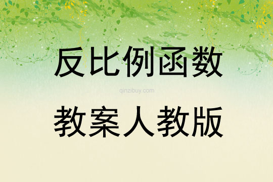反比例函數教案人教版