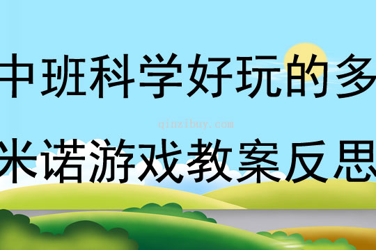 中班科學公開課好玩的多米諾游戲教案反思