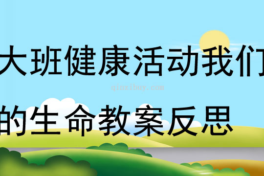 大班健康活動我們的生命教案反思