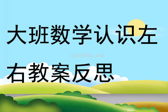 大班數(shù)學活動認識左右教案反思