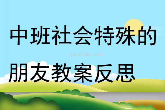 中班社會特殊的朋友教案反思