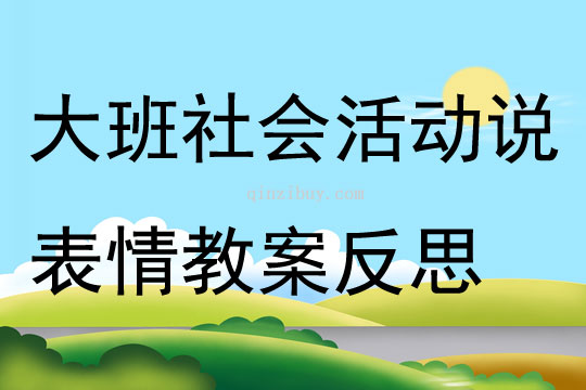 大班社會活動說表情教案反思