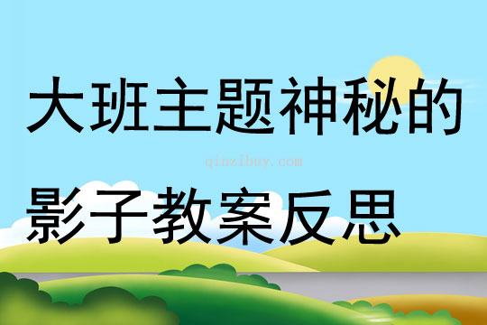 大班主題神秘的影子教案反思