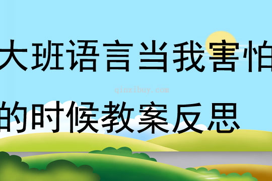 大班語言當我害怕的時候教案反思
