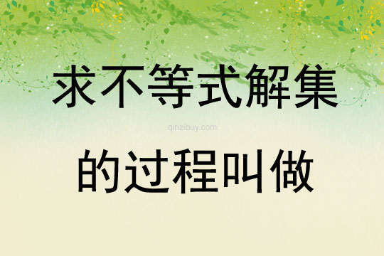 求不等式解集的過程叫做